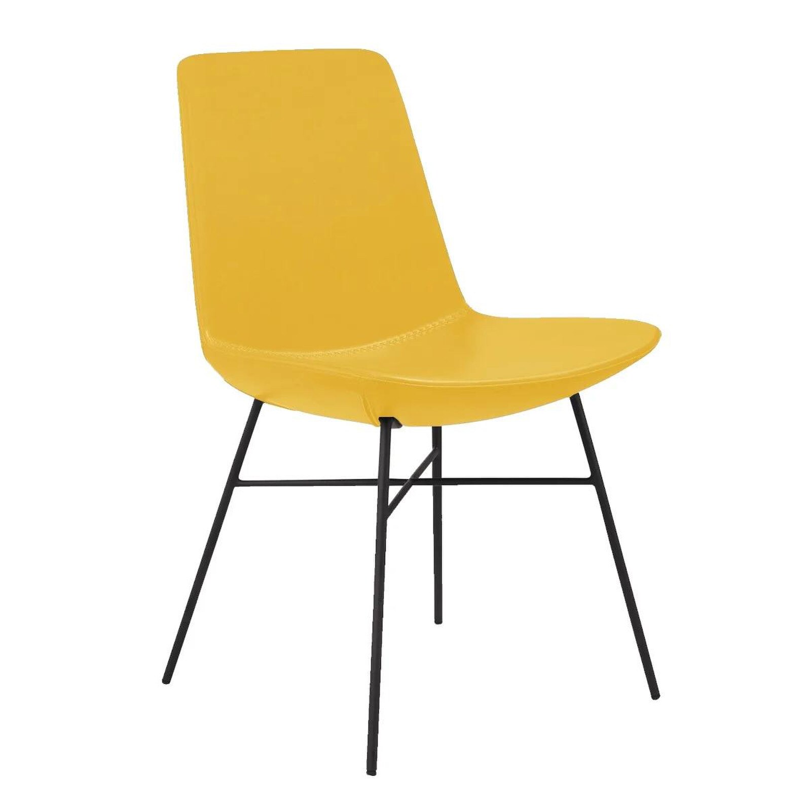 33" Bellini Modern Living Kate Yellow Polyurethane Dining Chair